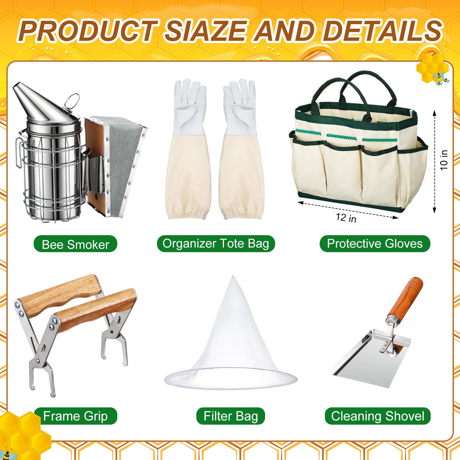 30 Pcs Beekeeping Starter Kit - Professional Bee Suit, Hive Tools & Supplies for Beginners - Complete Beekeeper Set for Men & Women (XL) - Perfect for Hive Maintenance, Honey Harvesting & Beekeeping Activities