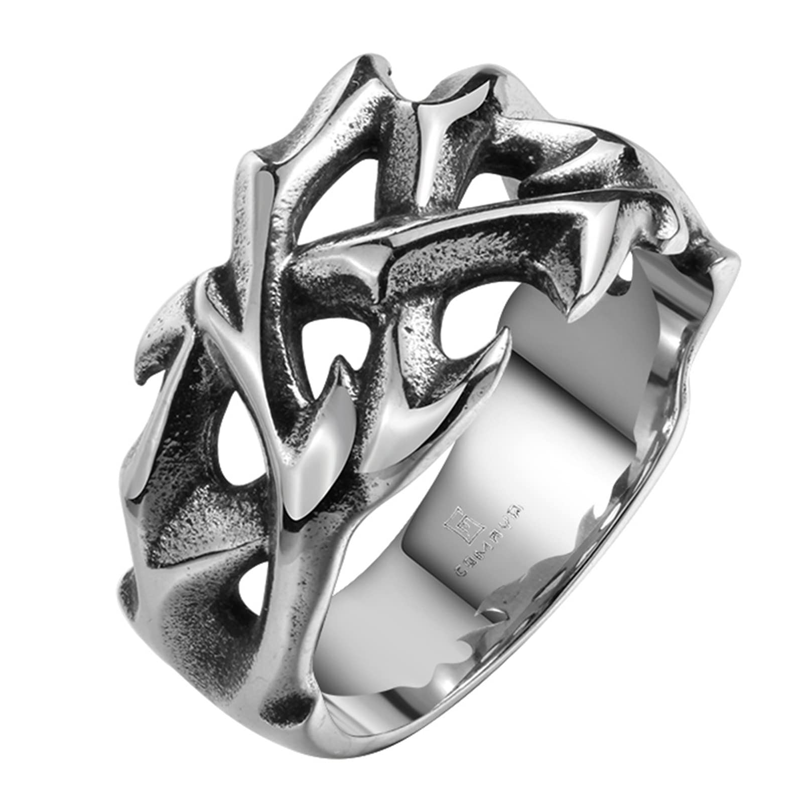 Vintage Steel Thorn Ring for Men & Women - Viking Jewelry Gift for Couples