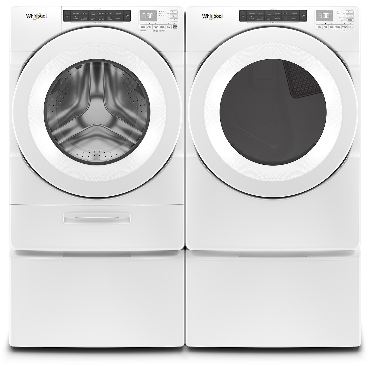 Whirlpool 5.0 cu. ft. White Front Load Washer & 7.4 cu. ft. Electric Dryer Set - WFW560CHW/YWED560LHW - Perfect for Laundry Room, Apartment & Home Use