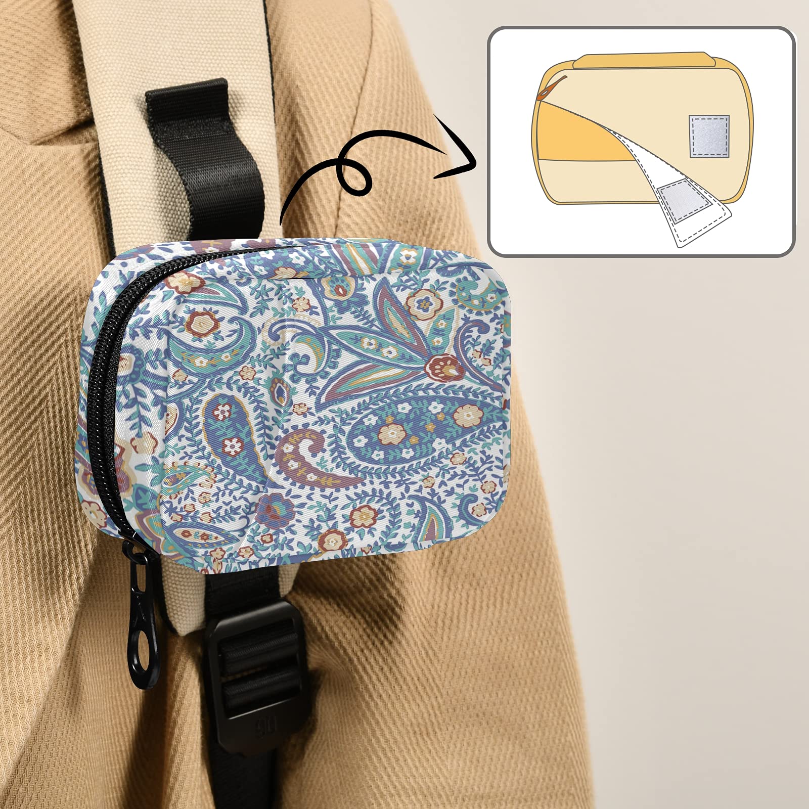 Paisley Pill Case Bag - Portable Medicine Organizer Box for Vitamins & Supplements | Travel, Daily Use & Emergency Medication Storage