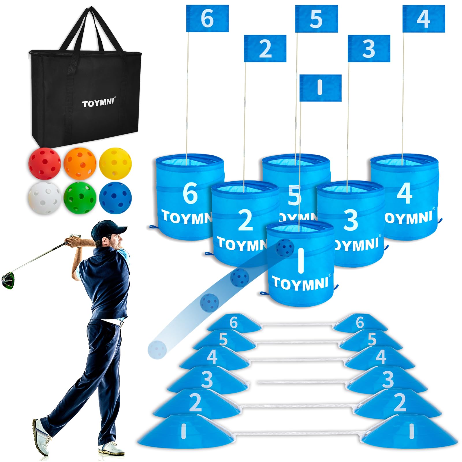 Portable Golf Practice Game Set for Adults & Kids - Indoor & Outdoor Backyard, Beach, Yard Chipping Game with PAR 6 Hole - Perfect for Family Fun, Parties & Outdoor Activities