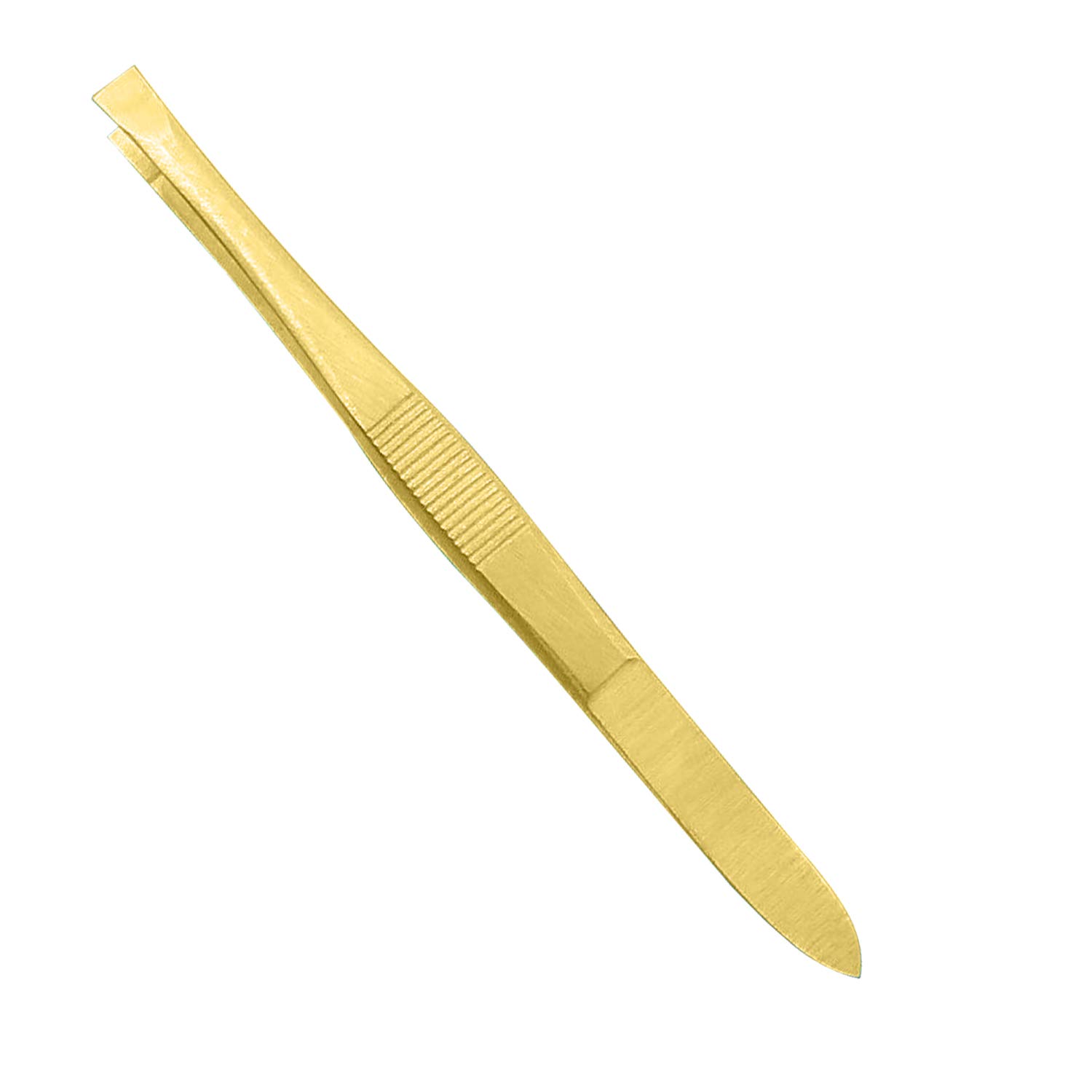 Professional Eyebrow Tweezers for Precise Shaping - Stainless Steel Slanted Hair Removal Tool with Gold Finish - Perfect for Eyebrow Grooming, Facial Hair Removal & Makeup Application