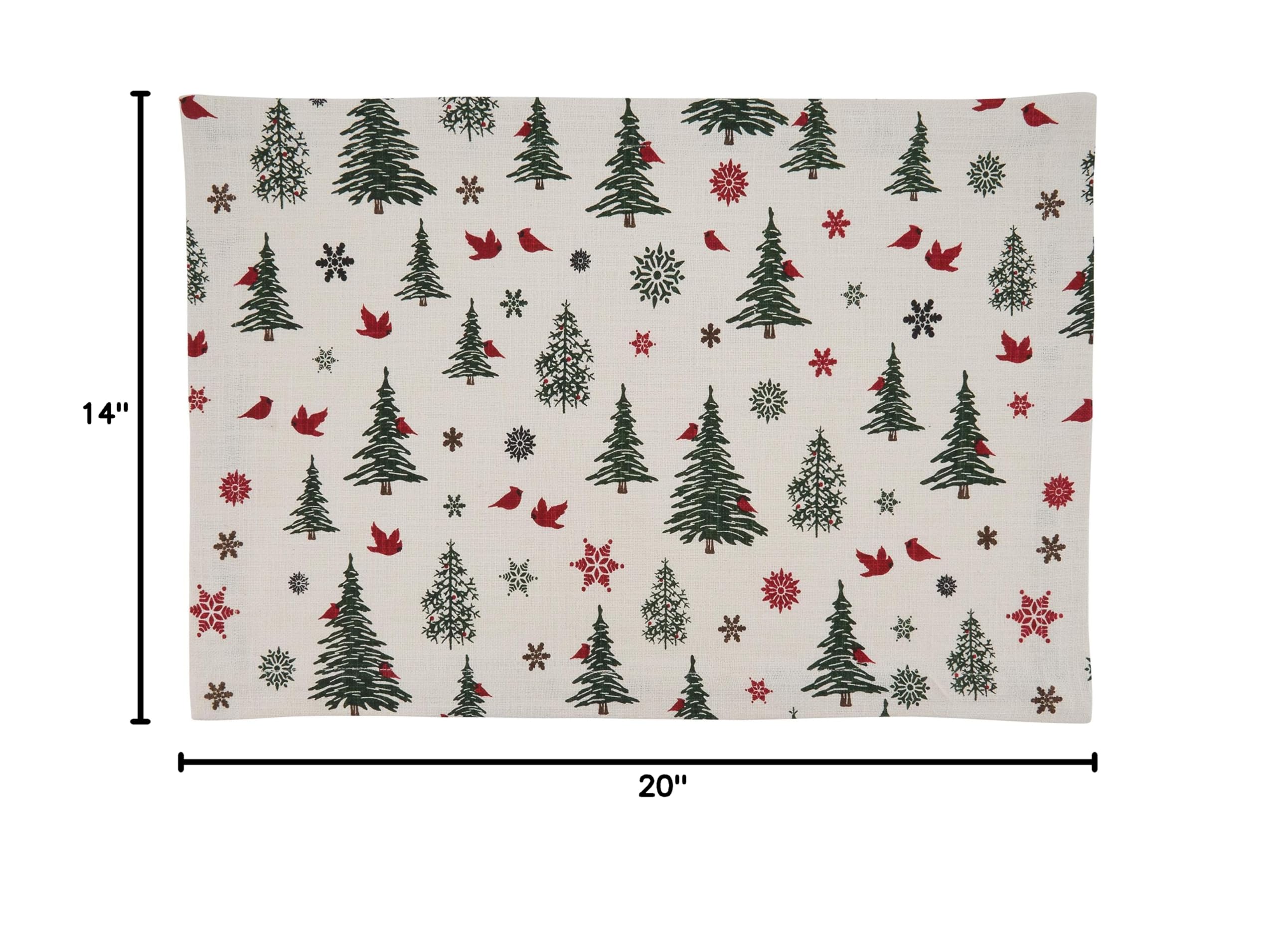 Christmas Tree & Snowflakes Holiday Placemats Set of 4 - Festive Table Decor for Christmas Dinner, Party, and Winter Home Decor