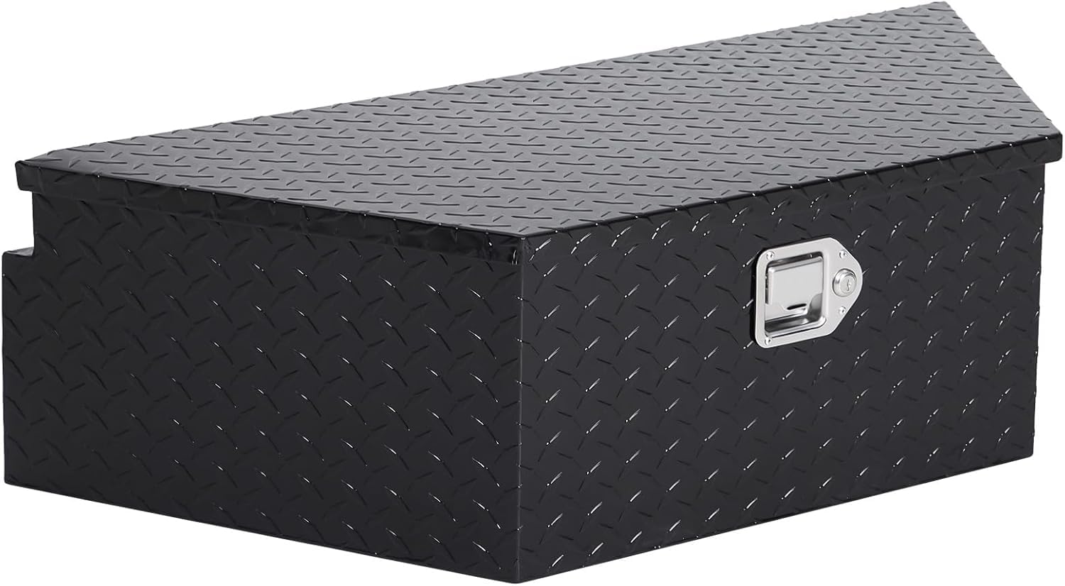 39-Inch Heavy Duty Aluminum Trailer Tongue Tool Box with Lock & Keys - Diamond Plate Waterproof Storage Box for Pickup Truck Bed, RV, Trailer - Secure Gear Storage for Camping, Road Trips & Work Sites (Black)