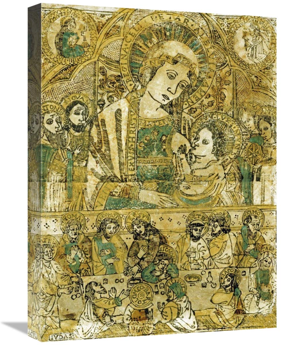22 Inch Madonna & Child Enthroned Art Print - Italian Renaissance School Painting - Perfect for Home Decor, Church Display & Gift Giving