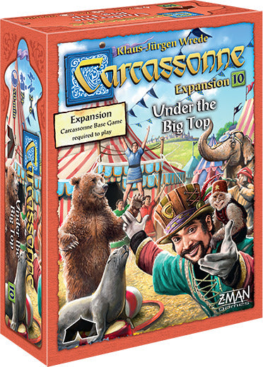 Carcassonne Board Game Expansion 10 – Under the Big Top | Strategy Tile Game for Adults & Families | Perfect for Game Nights & Family Gatherings