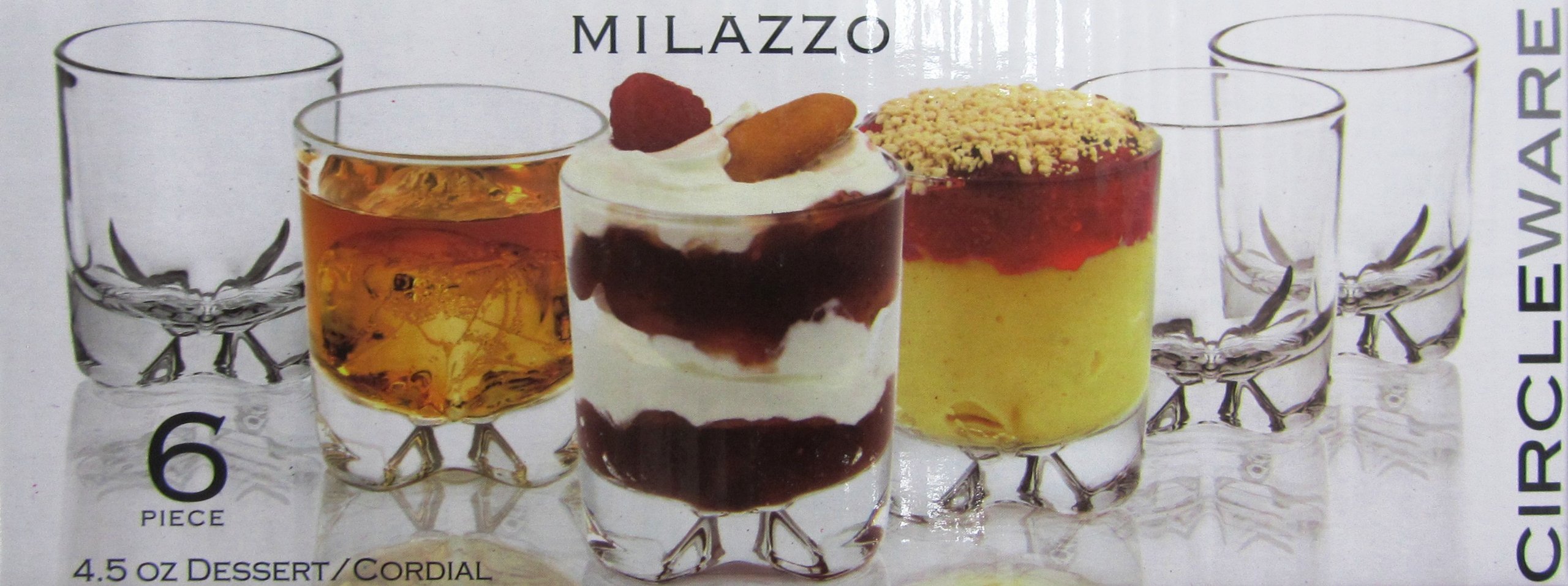 Milazzo Set of 6 Small Dessert Bowls - Elegant Porcelain Cortial Cups for Ice Cream, Pudding & Fruit - Perfect for Parties, Dessert Bars & Home Entertaining