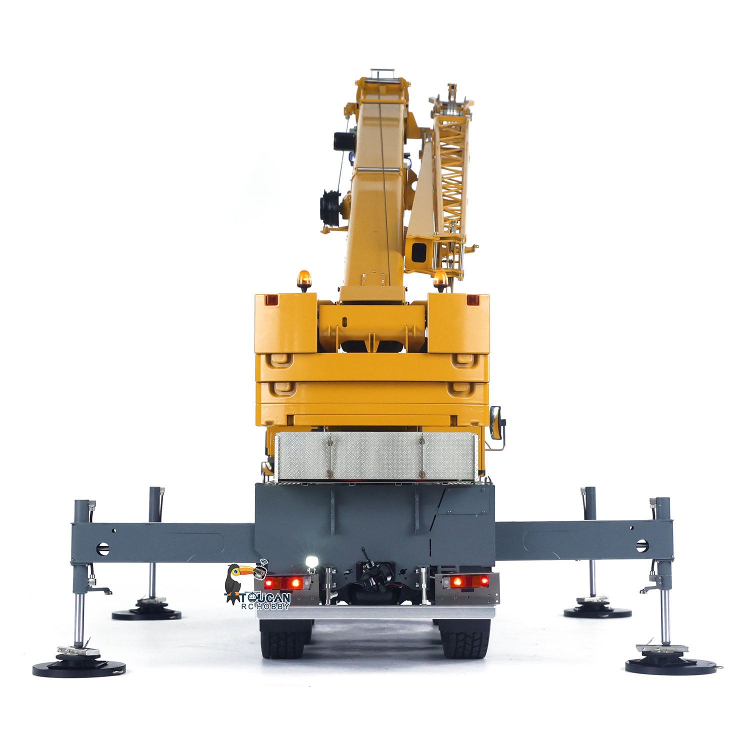 Eyewhale D1050 1/14 Scale Metal RC Hydraulic Crane Truck - 3 Axle All Terrain Remote Control Vehicle with Hoist - Paladin PL18EV Model for Construction Site Play & Professional RC Hobbyists