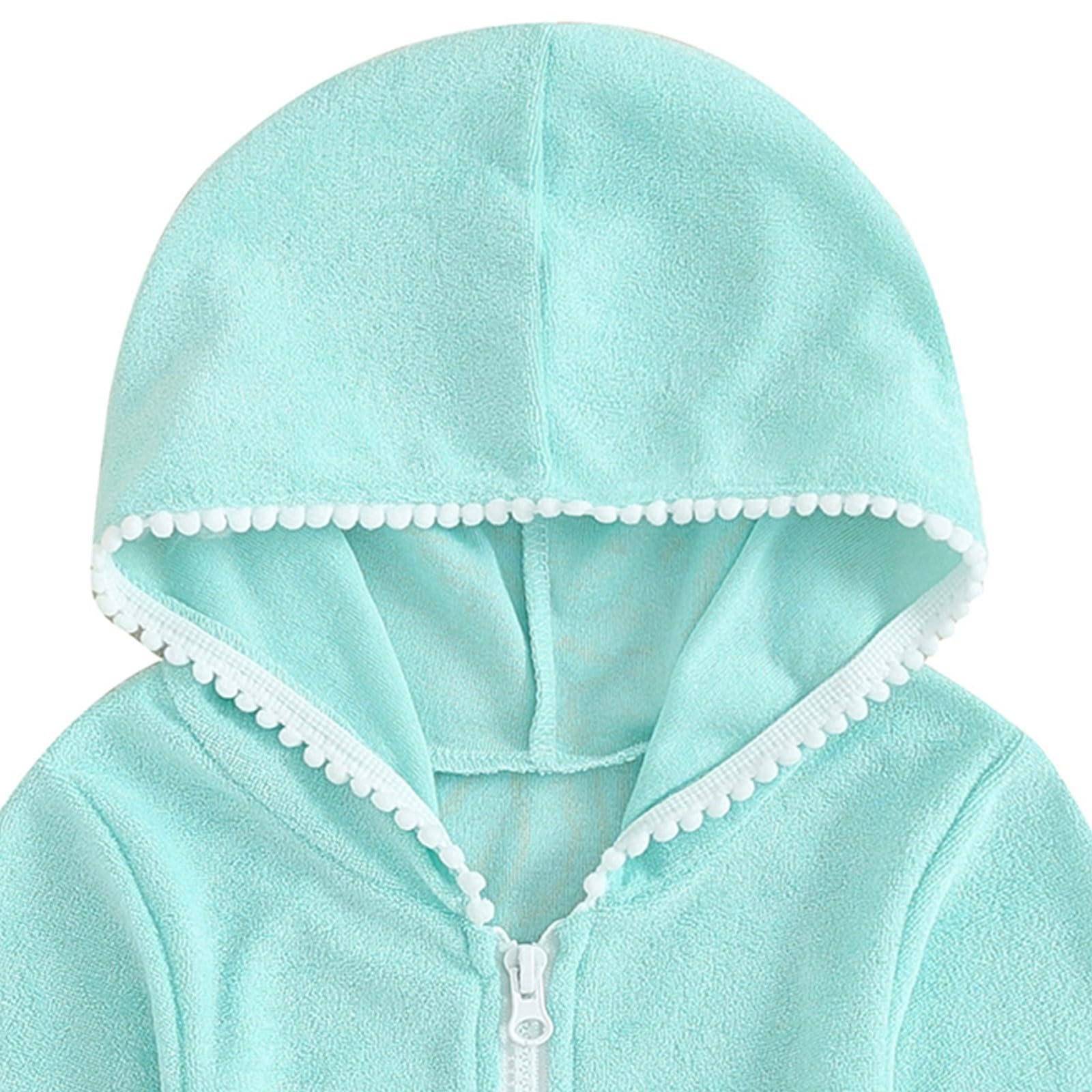**Toddler Girls' Zip-Up Swim Cover Up - Terry Cloth Bathing Suit Robe for Pool & Beach - Quick-Dry Towel Wrap for Kids**    *(Perfect for beach trips, poolside lounging, post-swim warmth, and easy changing!)*
