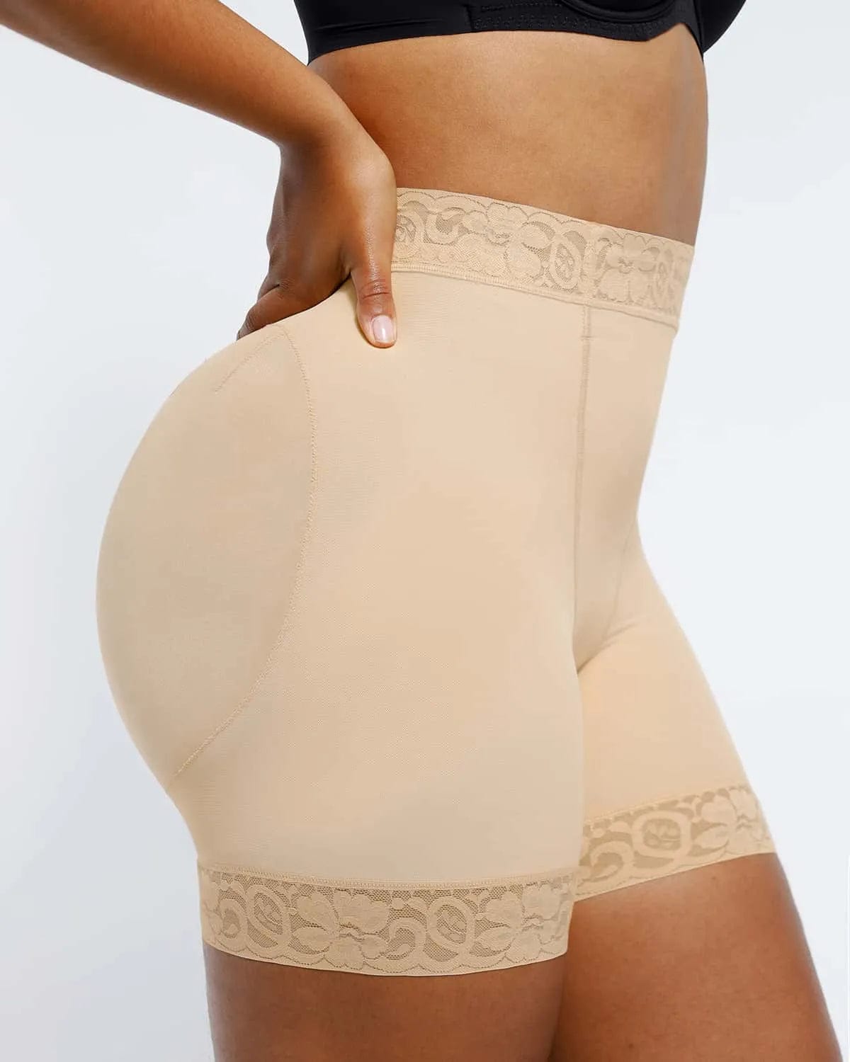 AirSlim® Mid Rise Lace Butt Lifting Shorts for Women - Shapewear for Tummy Control & Booty Enhancement - Perfect for Gym, Yoga & Everyday Wear