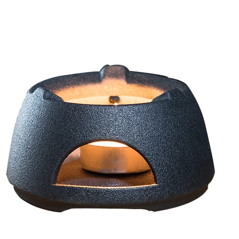 Simple Design Ceramic Coffee Warmer Candle Heater - Ideal for Tea, Milk Tea & Home Decor - Perfect for Romantic Dinners & Cozy Craft Nights (Black)