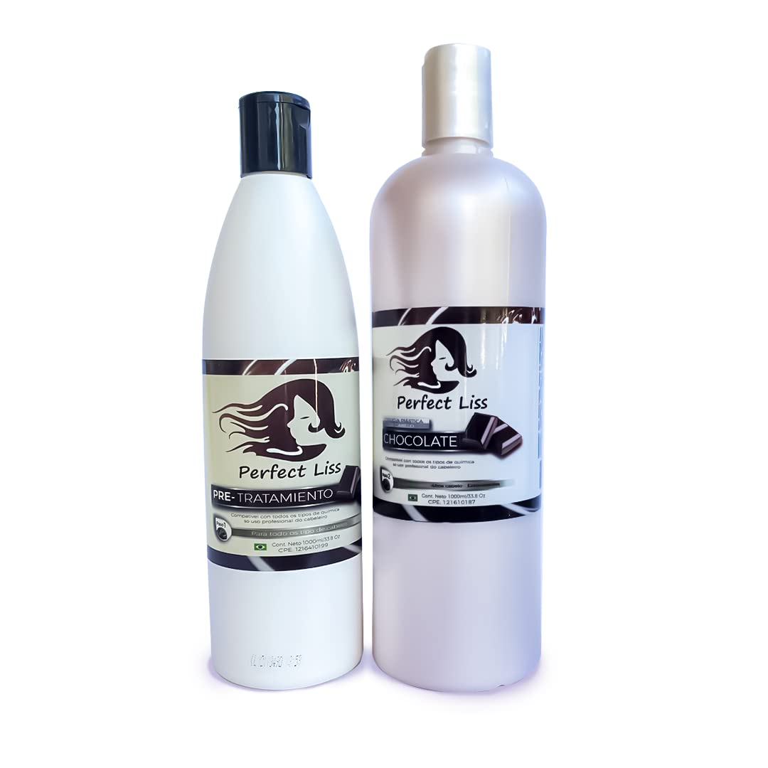 Perfect Liss Miami Chocolate Keratin Hair Treatment Kit 33oz - Professional Hair Repair for Damaged Hair | Salon-Quality Smoothing Treatment for Frizzy, Curly & Color-Treated Hair - At-Home Hair Care Solution
