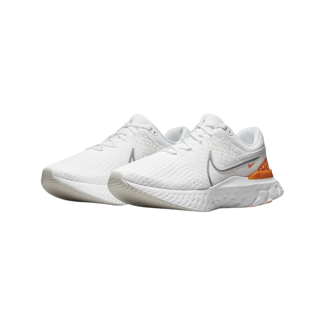 Nike React Infinity Run Flyknit 3 Running Shoes - White Grey Kumquat & Particle Grey Photon Dust - Cushioned Road Running Shoes for Men & Women - Perfect for Marathon Training & Daily Jogging