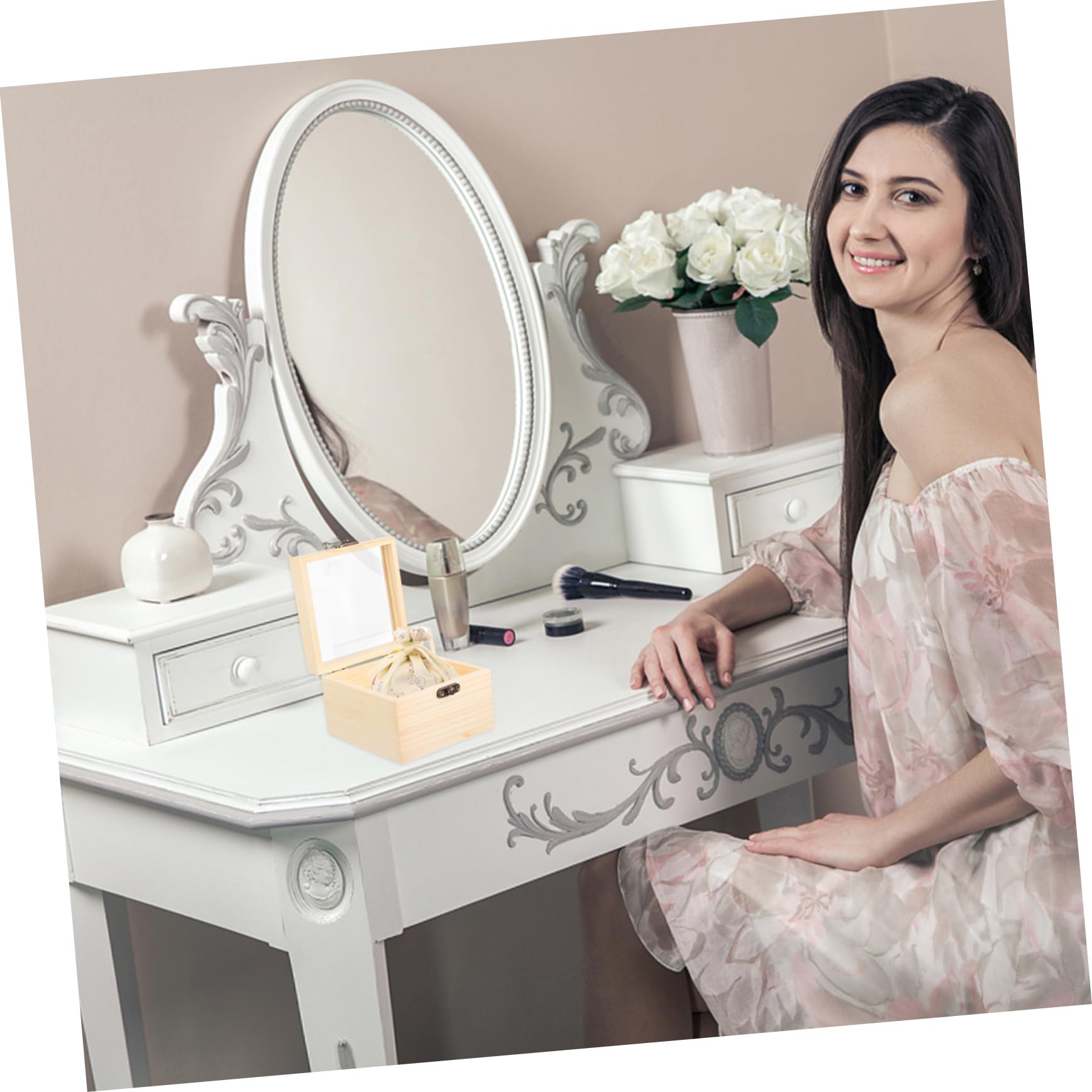 Elegant Wooden Keepsake Box 15x15x10cm - Jewelry Storage, Tea Organizer, Cosmetic Holder - Perfect for Wedding Gifts, Party Favors & Home Decor