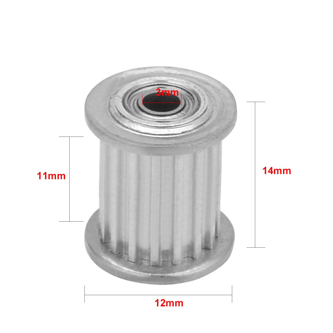 uxcell Aluminum MXL 16 Teeth 3mm Bore Timing Belt Idler Pulley Synchronous Wheel for 10mm Belt - Compatible with 3D Printers, CNC Machines - Perfect for DIY Robotics, Automation Projects & Industrial Applications