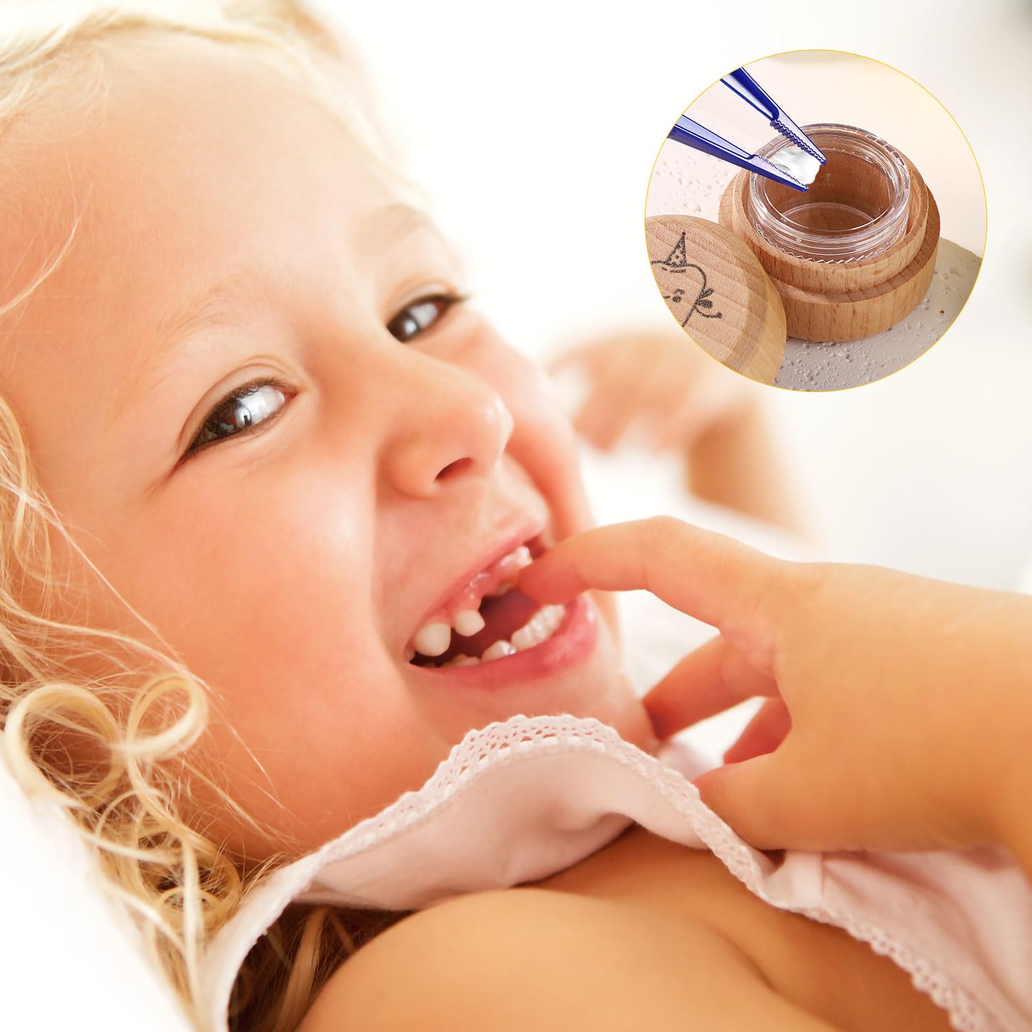Wooden Tooth Fairy Keepsake Box with Transparent Lid - Cute Baby Tooth Storage Container for Lost Teeth - Perfect Tooth Holder Gift for Boys & Girls - Great for Tooth Fairy Visits, Memory Keeping and First Tooth Milestones