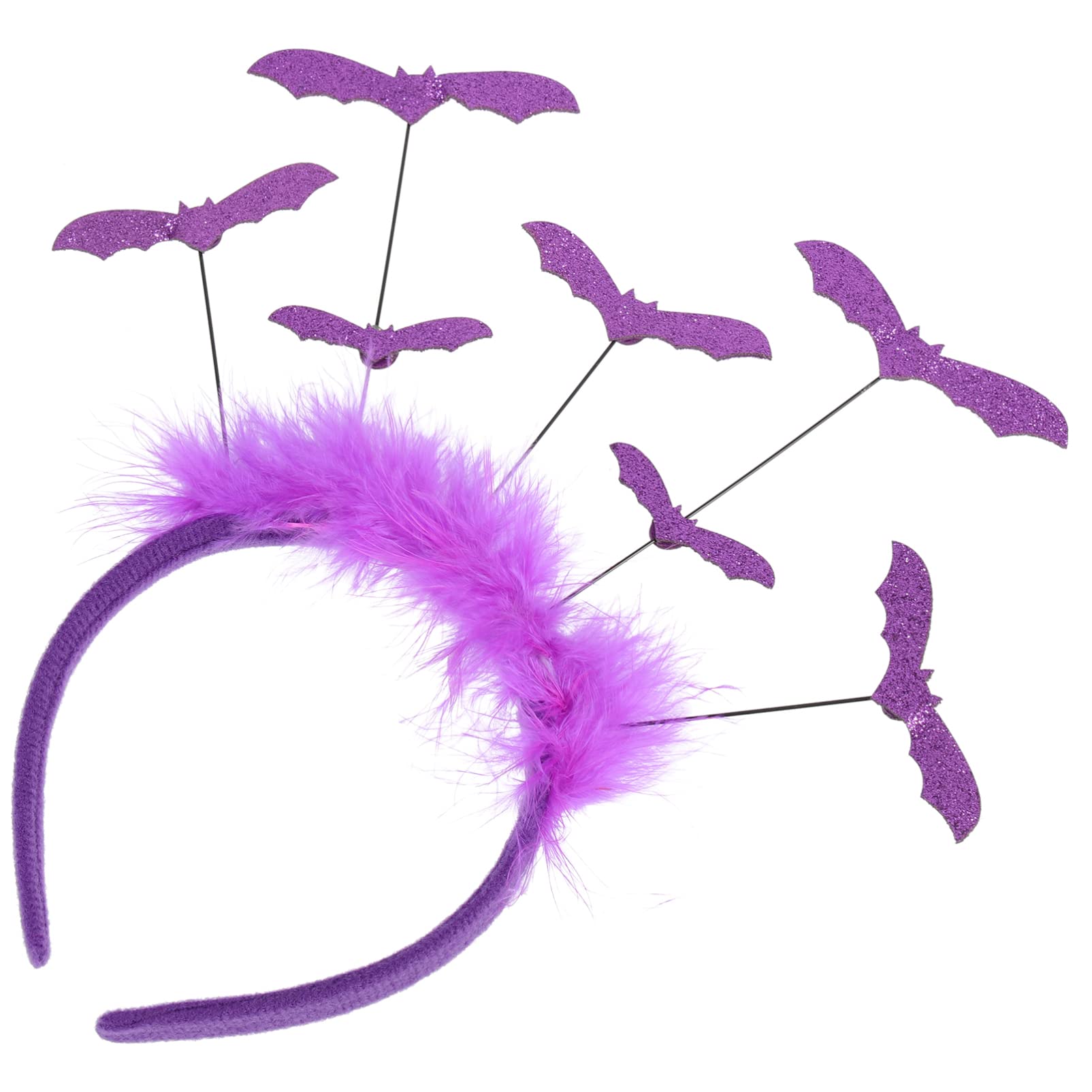 FRCOLOR Glitter Bat Headbands for Women - Halloween Party Cosplay Hair Accessories, Purple Non-Woven Bat Wing Fascinator Hairpin - Perfect for Halloween Costumes, Cosplay Events & Themed Parties