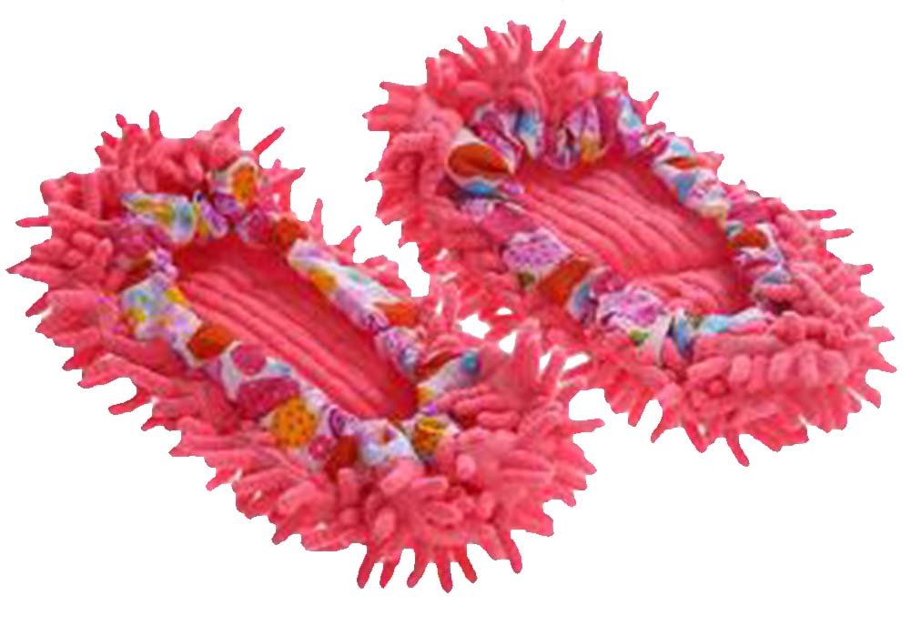 Chenille Mop Slippers - Soft Washable Mop Shoes with Detachable Microfiber Pads for Home Cleaning - Pink Indoor Cleaning Slippers for Hardwood Floors & Tile Surfaces