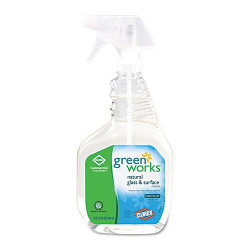 Green Works Naturally Derived Glass and Surface Cleaner, 32oz Spray Bottle (Pack of 12) - Plant-Based, Non-Toxic Formula for Streak-Free Cleaning - Perfect for Windows, Mirrors, Countertops & Kitchen Appliances