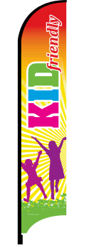 Feather Flag Banner - Kid Friendly Outdoor Advertising & Decoration for Birthday Parties, School Events & Backyard Fun