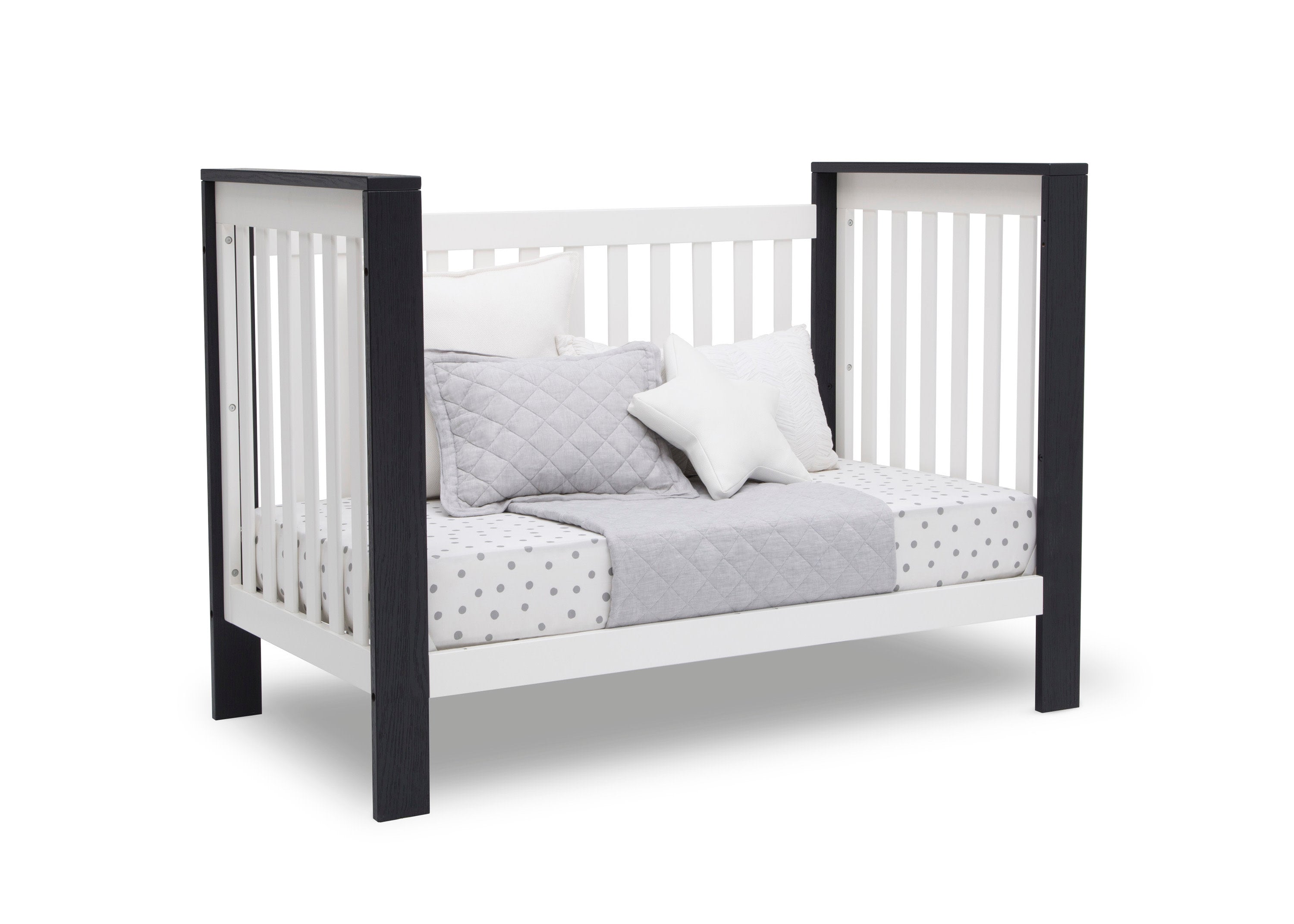 Miles 4-in-1 Convertible Baby Crib - Toddler Bed, Daybed & Full-Size Bed - Safe & Stylish Nursery Furniture for Boys & Girls - Perfect for Newborns to Teens (White)