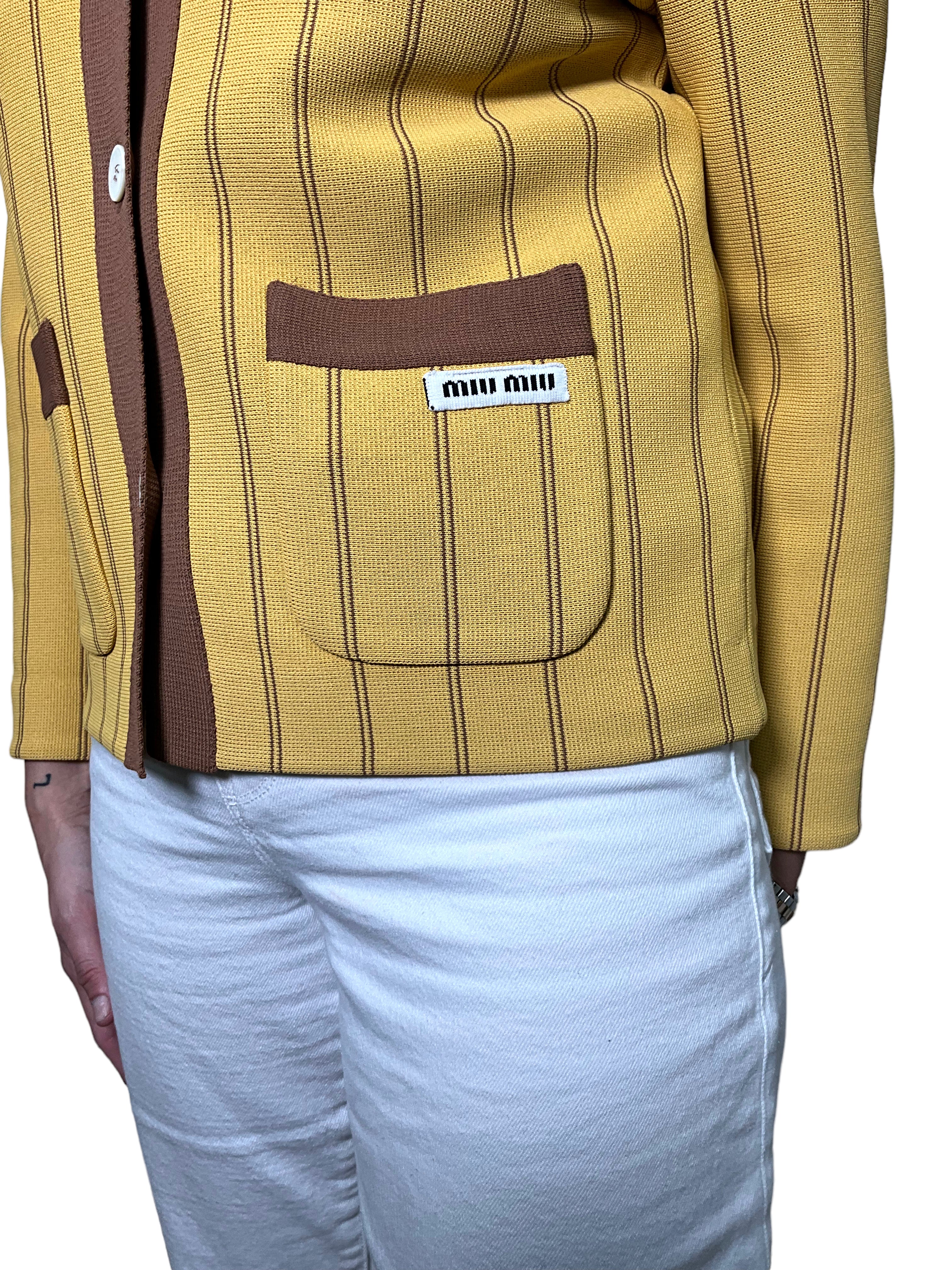 Miu Miu Women's Double Knit Button Down Sweater - Size Small | Soft & Stylish Pullover for Casual Wear, Office Outfits & Fall Layering