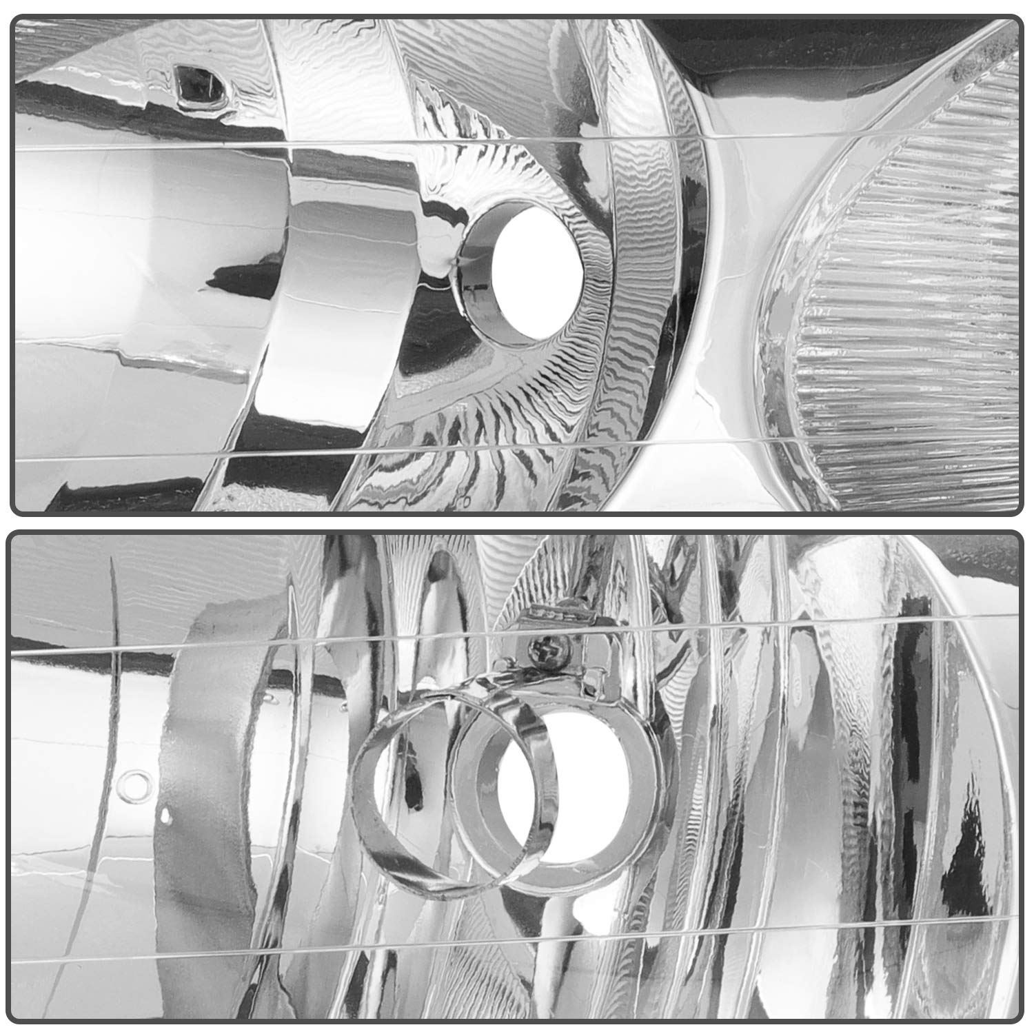 SCITOO Pair Headlight Assembly for Chevrolet Camaro 1998-2002 - Chrome Housing & Clear Lens - Replacement Part #16525313 GM2503211 (Bulbs Not Included) - Perfect for Night Driving & Car Restoration Projects