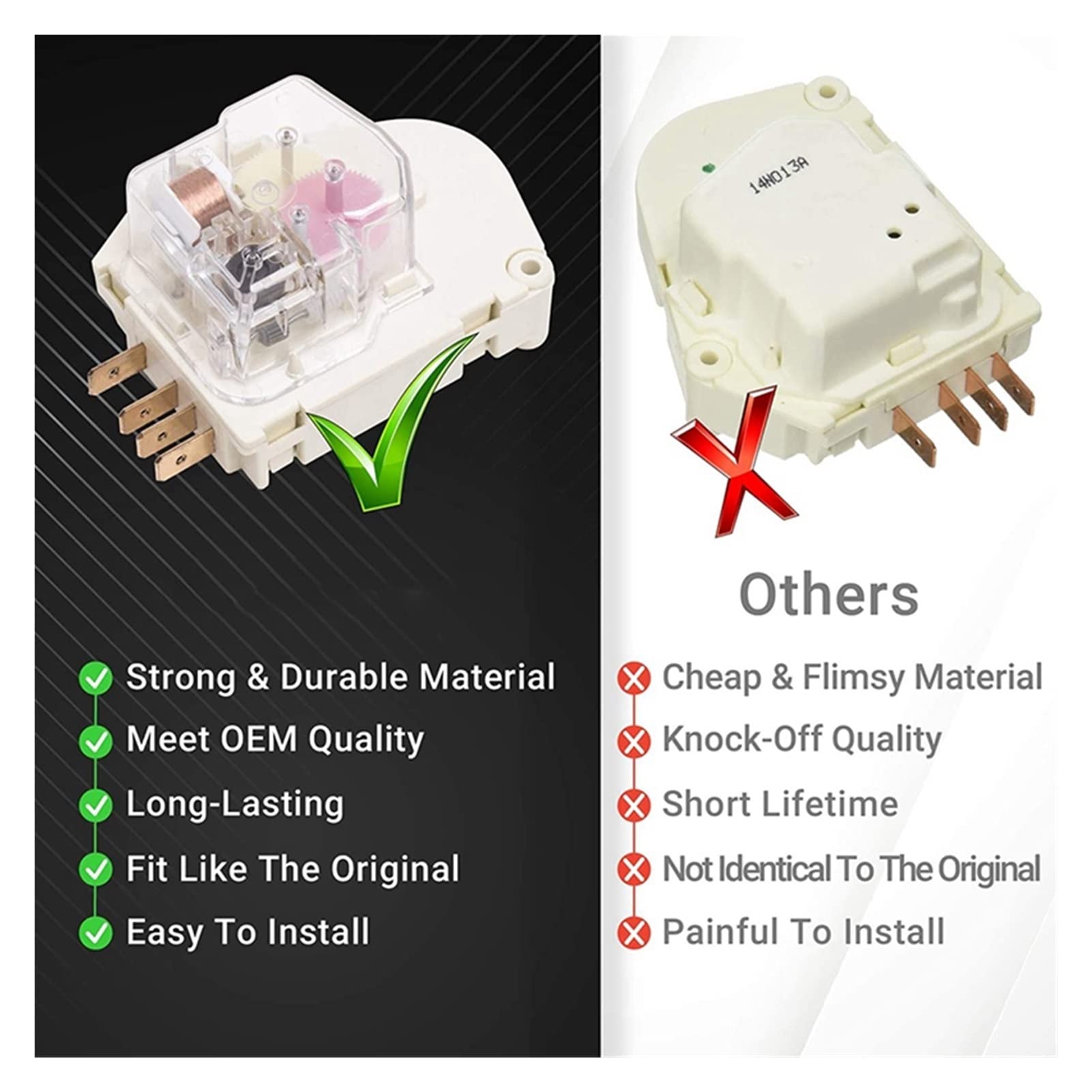 Yaoqijie 215846602 Refrigerator Defrost Timer Replacement - Exact Fit for Frigidaire & Kenmore Refrigerators - Durable Defrost Timer for Freezer Repair - Perfect for Home Appliance Maintenance & DIY Fixes