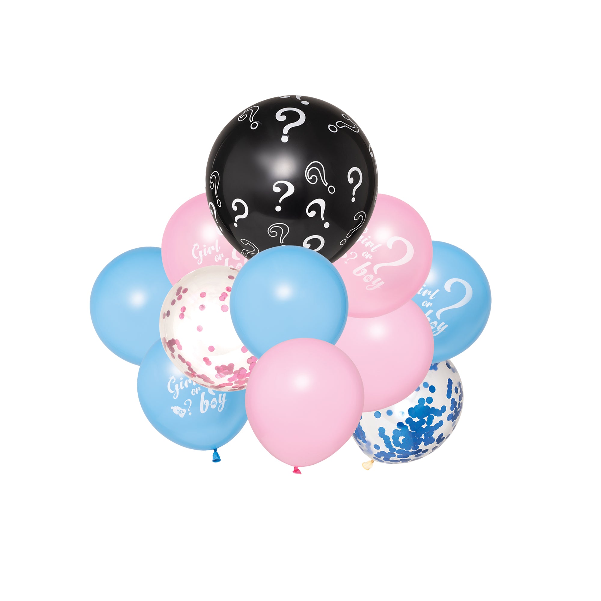 Gender Reveal Balloon Bouquet - Blue & Pink Confetti Balloons for Baby Shower, Gender Announcement Party Decorations - Perfect for Baby Gender Reveal Celebrations and Photo Backdrops