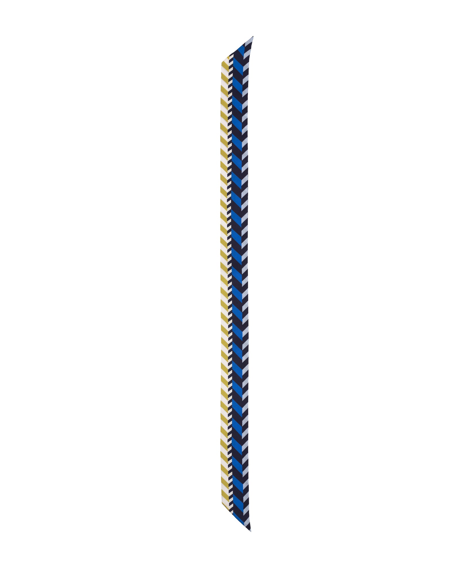 Chevron Geo Silk Ribbon Scarf - Elegant Womens Fashion Accessory for Office, Party & Special Occasions