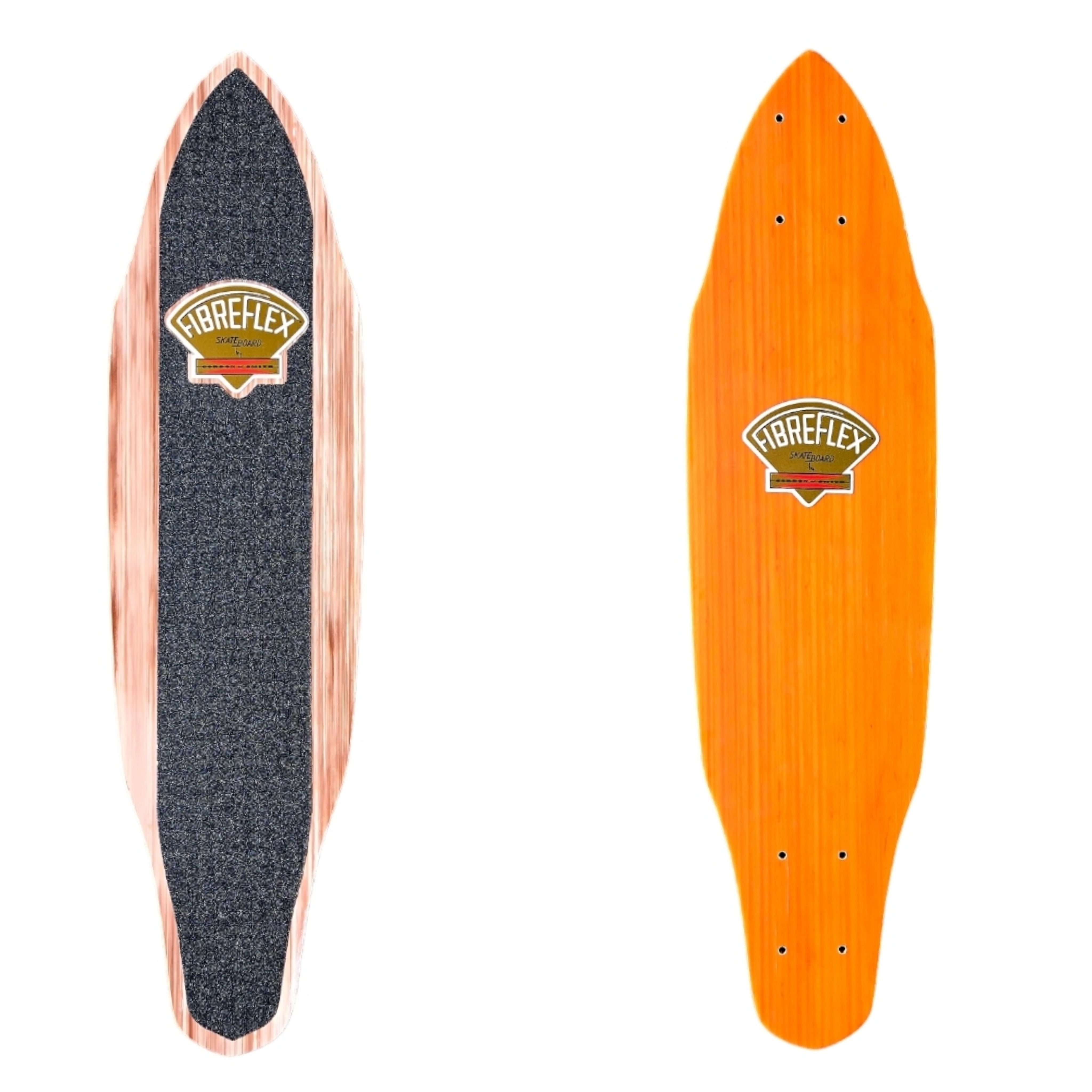 G&S Gordon & Smith FibreFlex Pro Slalom Skateboard Deck - Brown Abstract Top/Orange Bottom - High Performance Skateboard for Street & Park Riding
