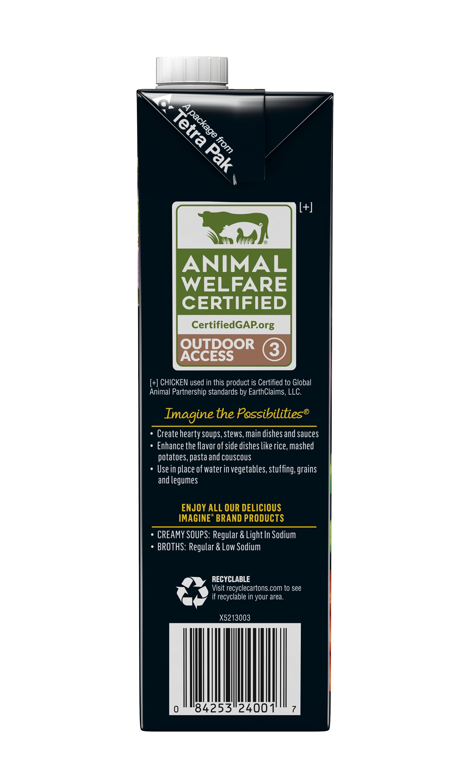 Organic Free Range Chicken Broth - Low Sodium, 32 fl oz (Pack of 6) | Healthy Cooking & Soup Base for Homemade Meals
