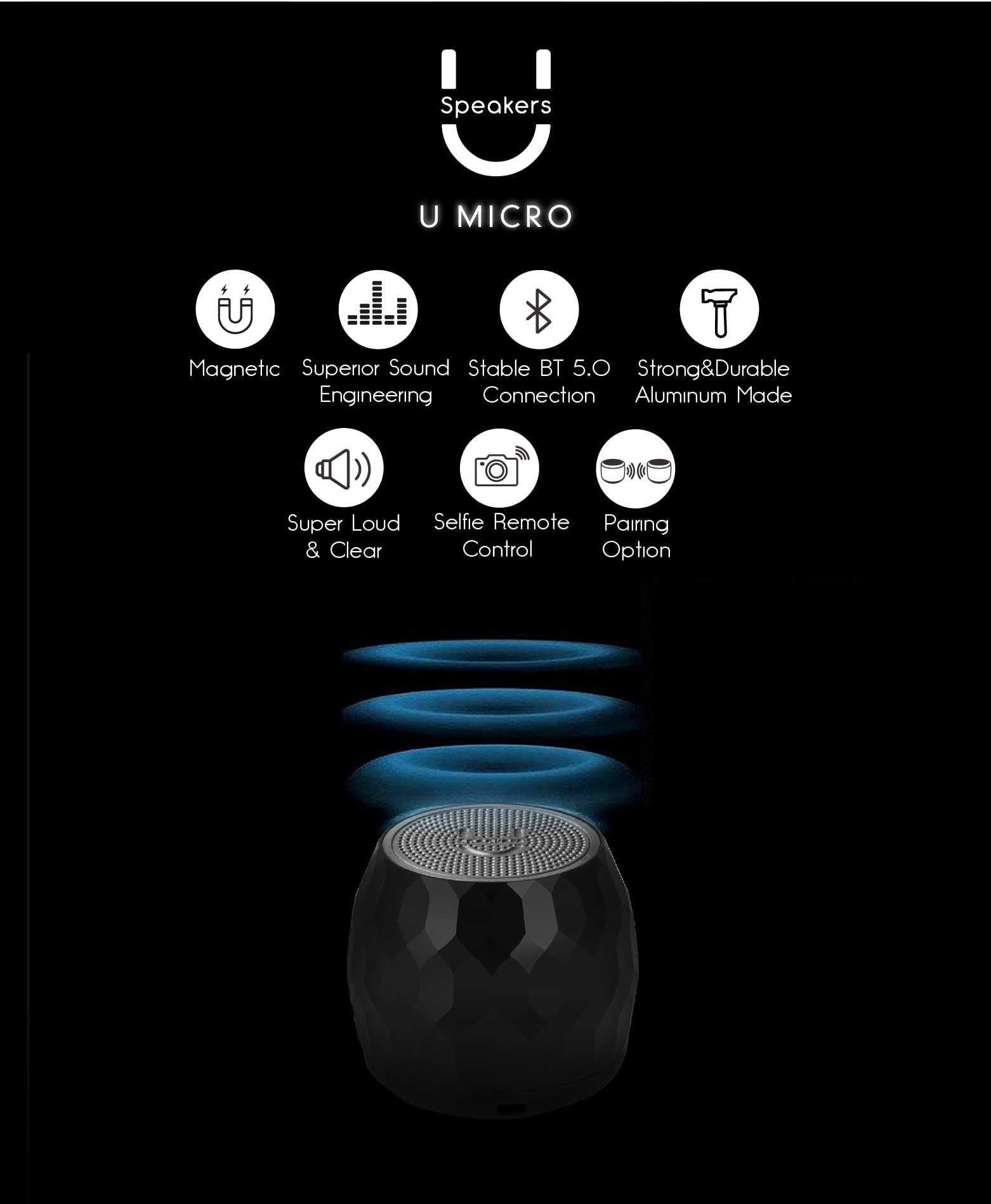 U Pro TWS Wireless Bluetooth Speakers Set of 2 | Incredible Surround Sound, Charging Tray | Compact Design, Rich Audio | Perfect for Home, Parties, Outdoor Activities, Travel & Work