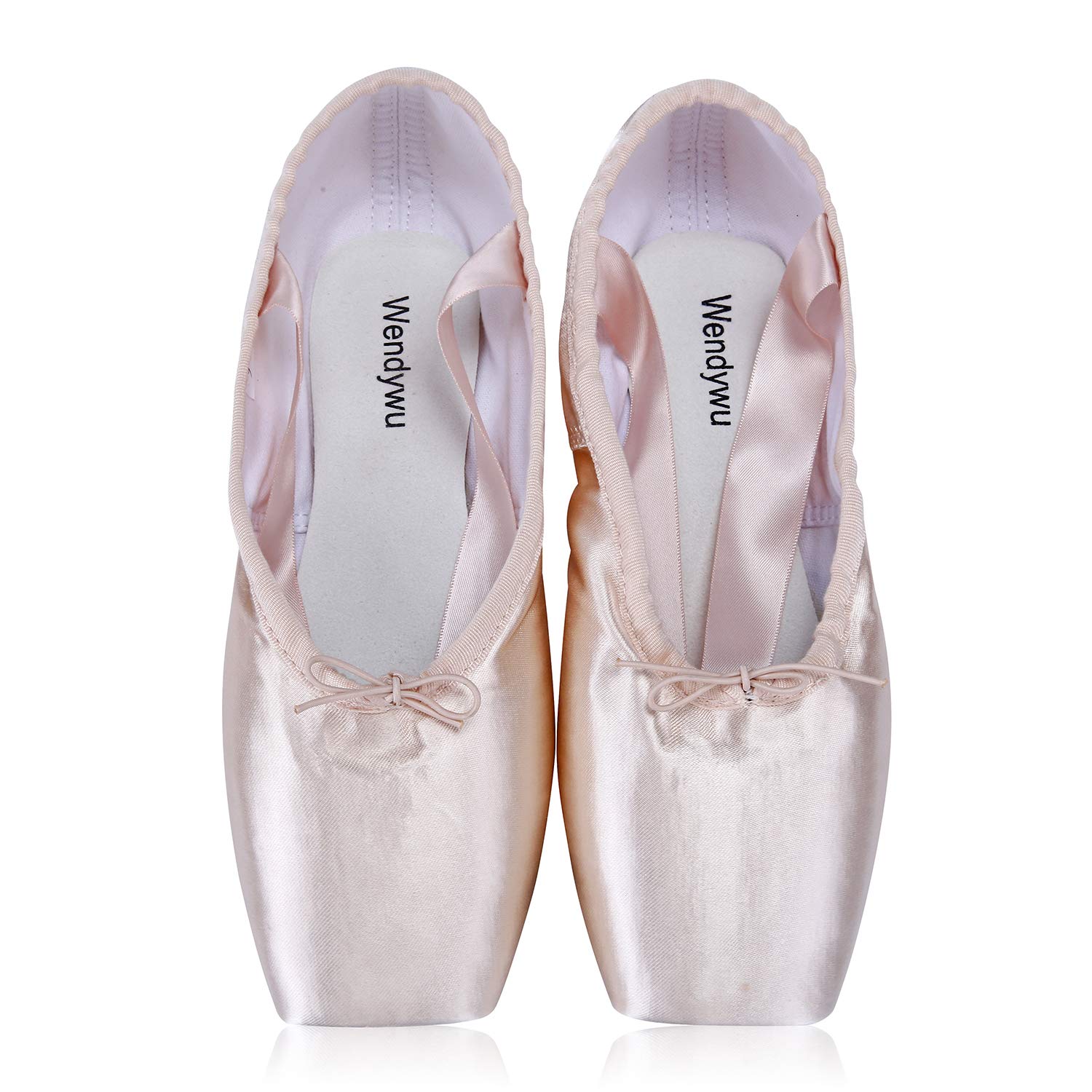 Wendy Wu Women's Ballet Dance Shoes - Pink Satin Ballet Flats for Women - Size 10 - Perfect for Ballet Class, Dance Practice & Performance