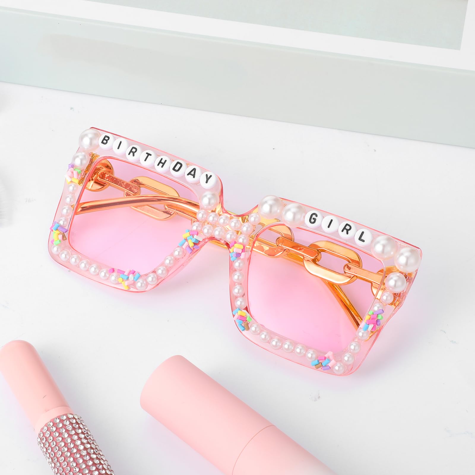 Birthday Girl Sunglasses for Women & Girls - Pink Party Glasses for Birthday Celebrations, Gifts & Accessories | Perfect for Birthday Parties, Bachelorette Events & Festive Occasions