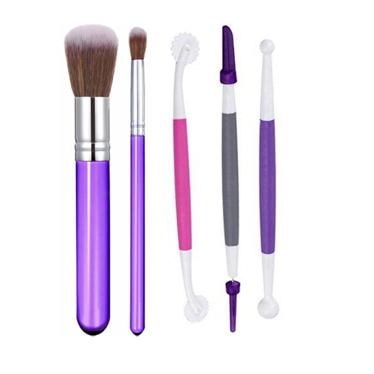 5-Piece Cake Decorating Tool Set - Fondant & Gum Paste Brushes for Professional Baking - Perfect for Wedding Cakes, Birthday Cookies & Cupcake Decorating