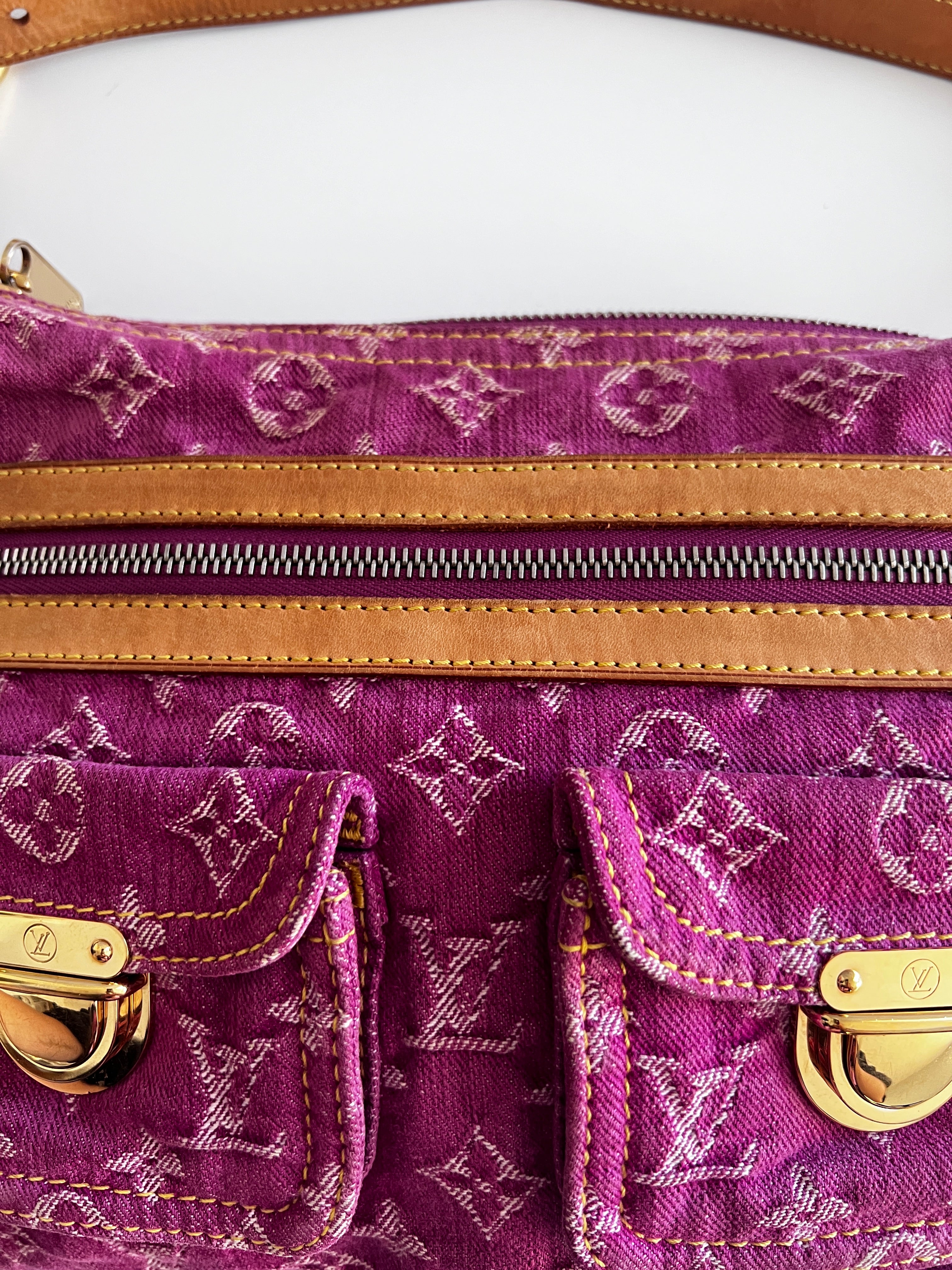Louis Vuitton Pink Denim Shoulder Bag for Women - Fashionable Crossbody Purse for Casual Outings, Travel & Everyday Use