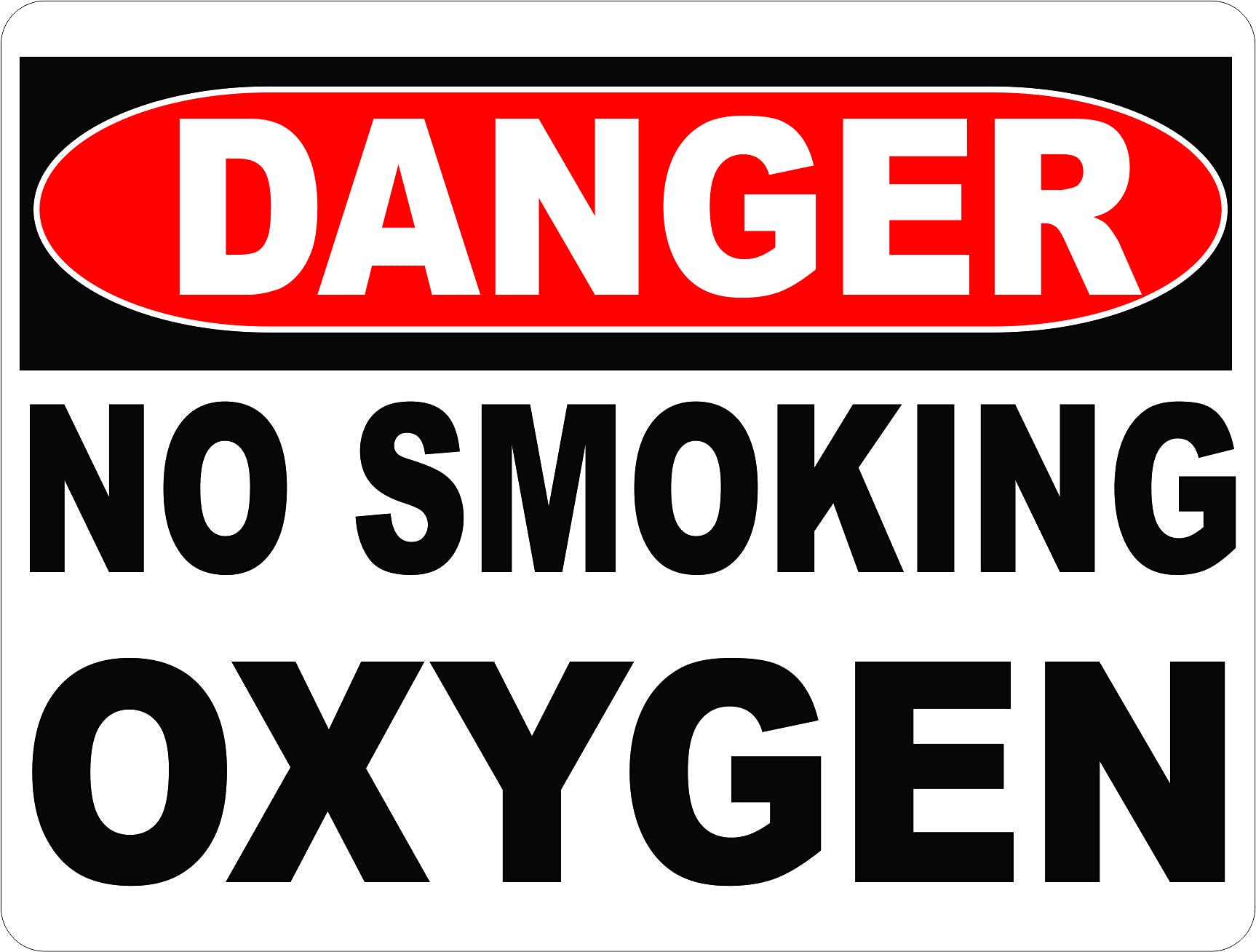 Danger No Smoking Oxygen Sign - 12x18 Inch Metal Warning Sign for Hospitals, Labs & Industrial Safety