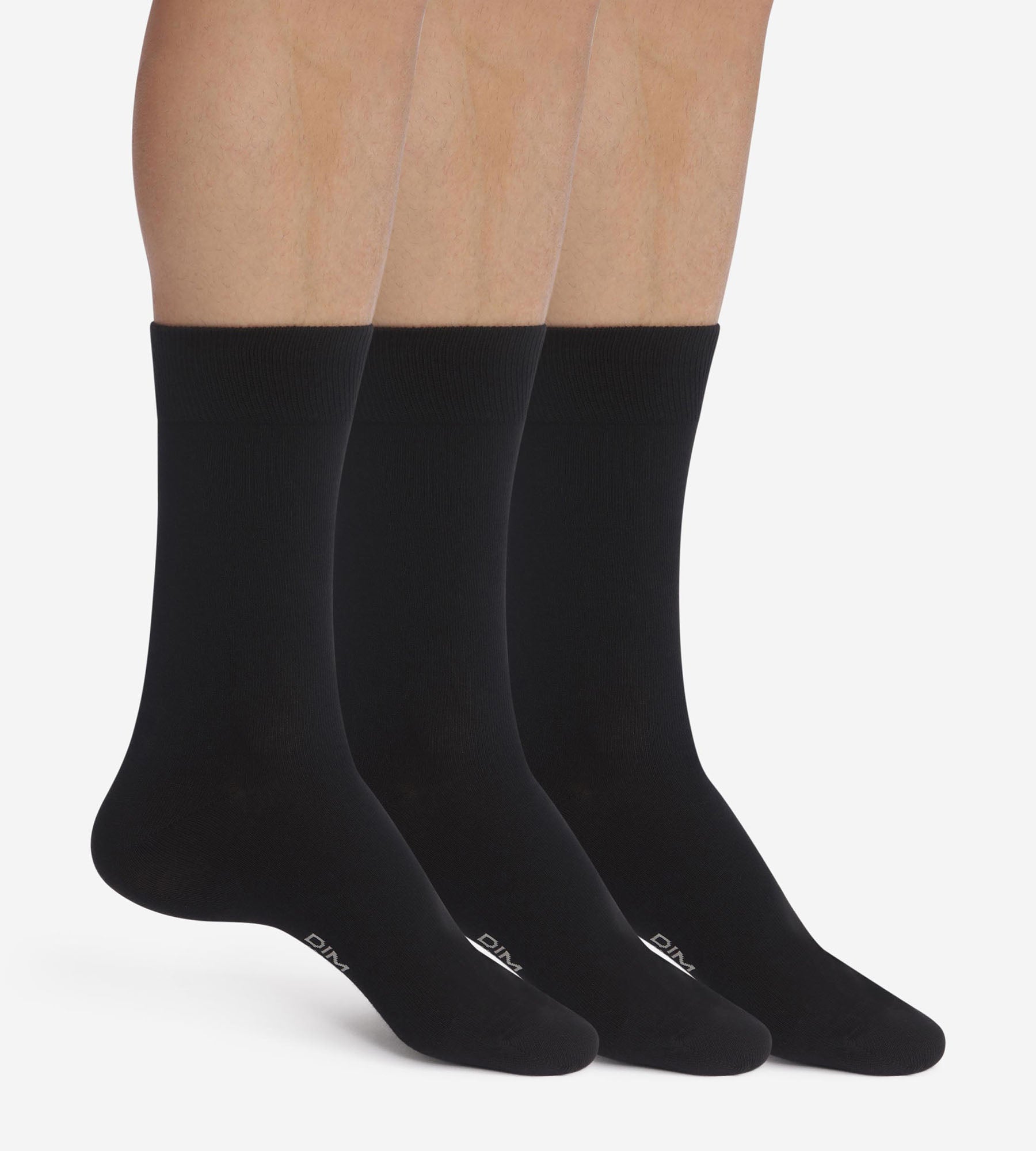3 Pairs of Men's Black Cotton Socks - Soft & Breathable for Everyday Wear, Sports & Work - Durable & Comfortable Socks for Casual, Gym & Office Use
