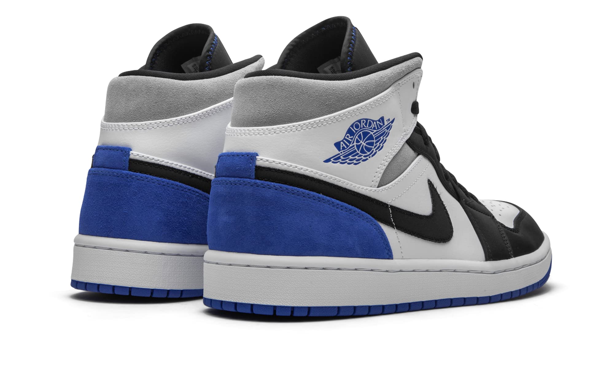 Nike Air Jordan 1 Mid Men's Basketball Shoes - White/Hyper Royal/Black Size 9.5 | Retro Sneakers for Casual Wear, Street Style & Basketball Games