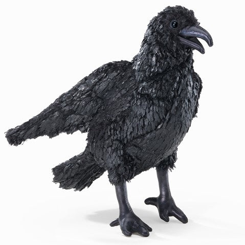 Handmade Crow Puppet - Realistic Black Bird Marionette for Storytelling & Theater | Perfect for Puppet Shows, Halloween Decor, and Bird Lovers Gift