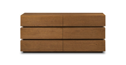 Pino 6-Drawer Wooden Dresser for Bedroom - Modern Storage Chest with Smooth Gliding Drawers | Perfect for Organizing Clothes, Bedding & Accessories in Home, Dorm or Nursery