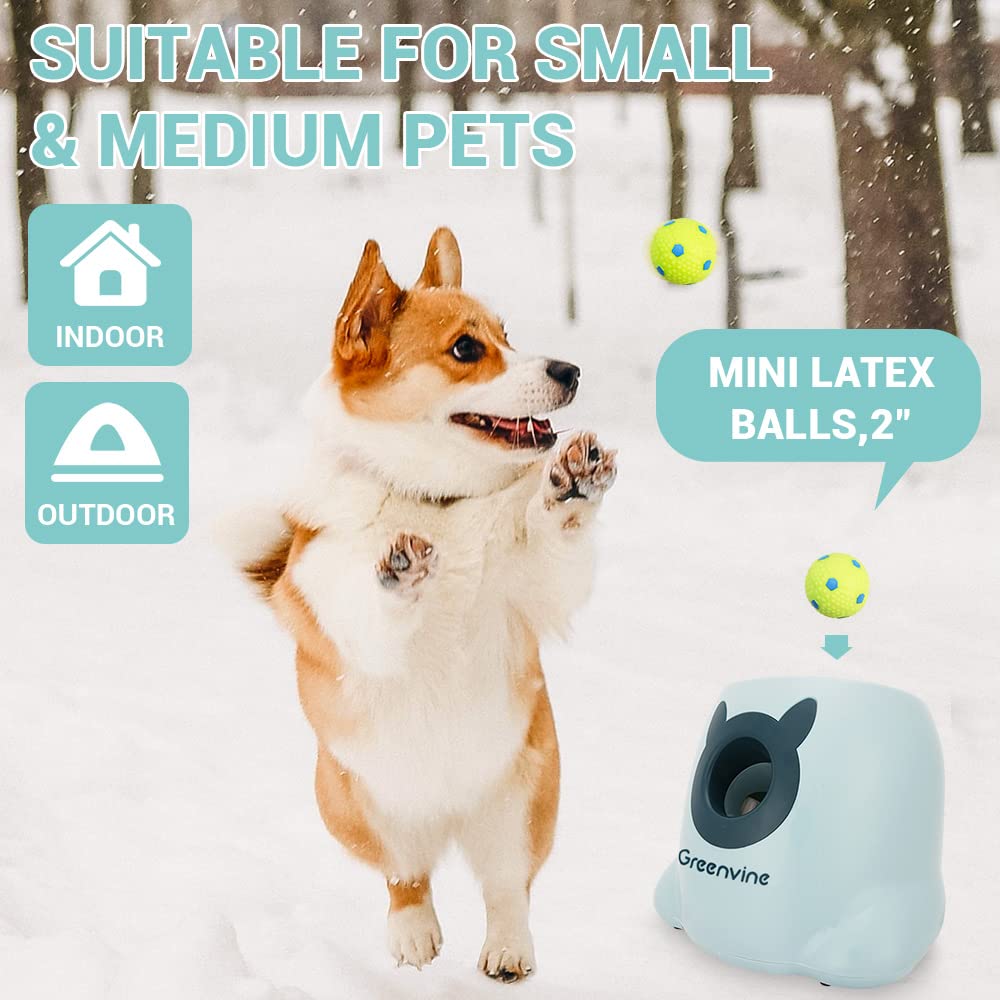 Automatic Dog Ball Launcher - Interactive Fetch Machine for Dogs with 6 Durable High-Bounce Balls | Perfect for Backyard Play, Training & Exercise | Great for Small, Medium & Large Dogs