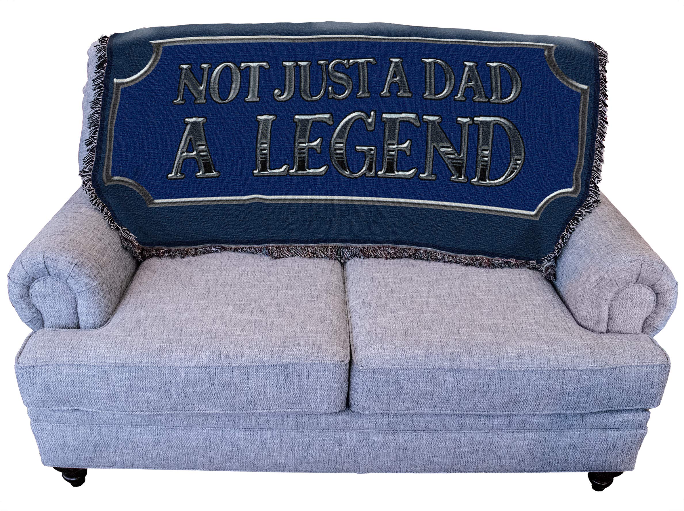 Pure Country Weavers Dad A Legend Cotton Woven Throw Blanket - 61x36 Inch American-Made Sofa Blanket for Couch, Bed & Gift Giving - Cozy Home Decor for Living Room, Father's Day & Family Gatherings