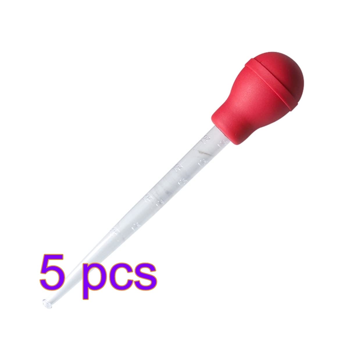 Hemoton 5-Piece Baster Set - Silicone Oil Dropper, Milk Cream Pump, Turkey Marinade Injector for Cooking, Baking & Grilling - Perfect for Chicken, Bread, Meat Seasoning & Liquid Infusion