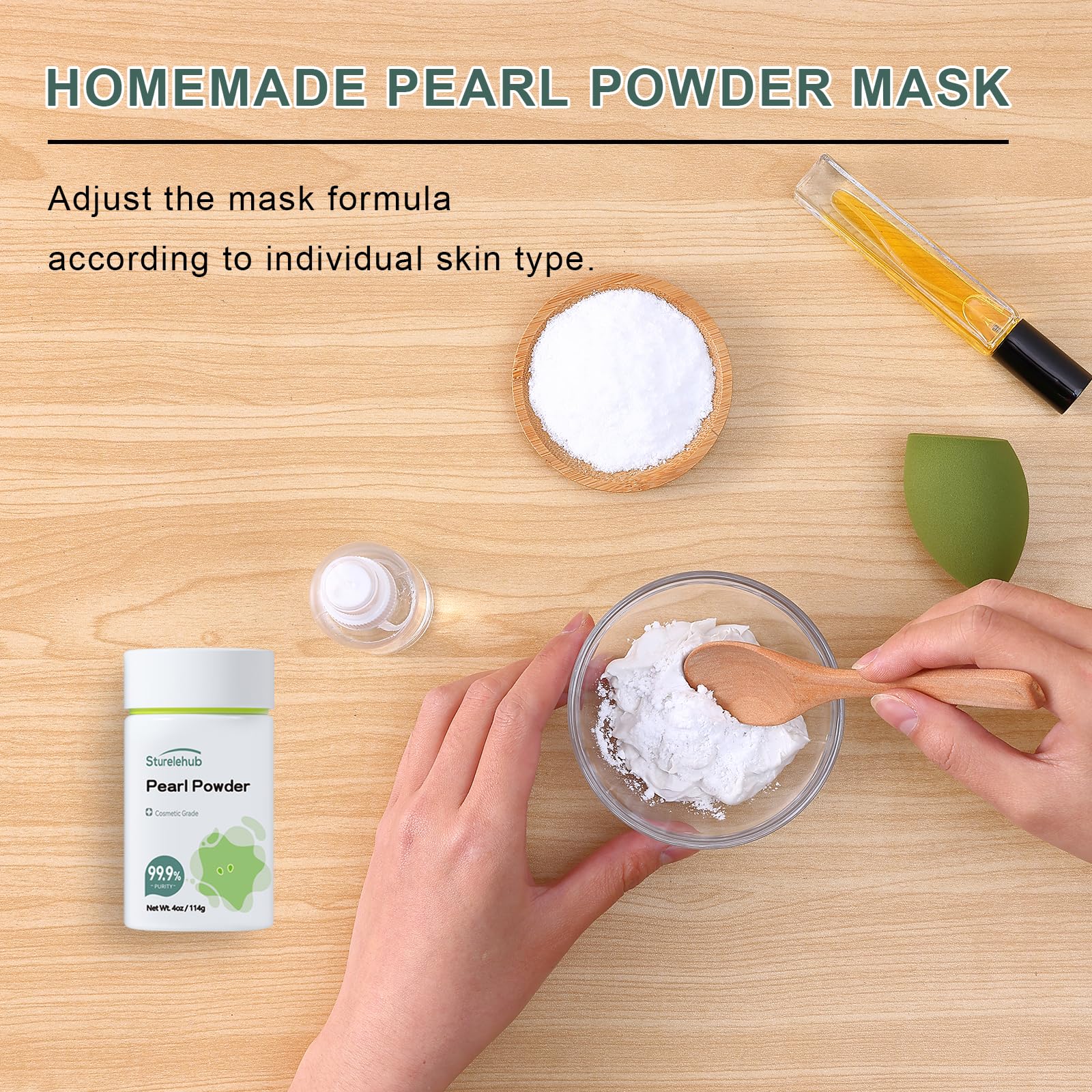 Organic Pearl Powder 4OZ (114g) - 99.9% Pure Cosmetic Grade for DIY Skincare, Face Masks, Creams & Lotions - Natural Whitening & Anti-Aging Ingredient for Homemade Beauty Products - Perfect for Brightening Serums, Night Creams & Facial Treatments