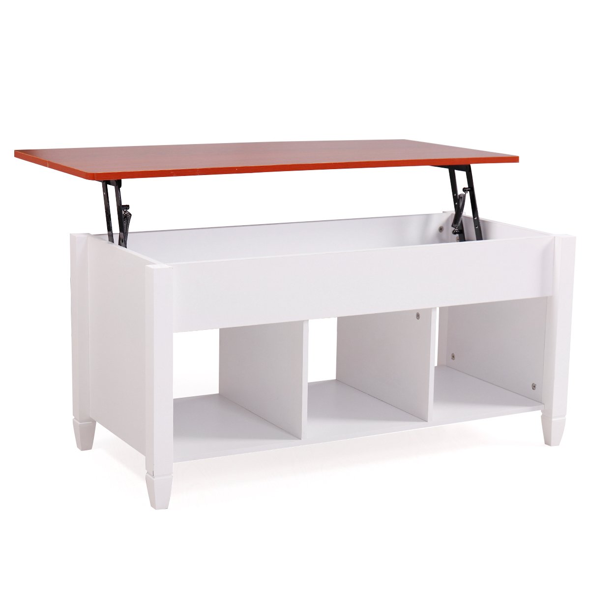 Lift Top Coffee Table with Storage Compartment - Solid Wood Laptop Desk for Home Office, Living Room & Bedroom - Multi-Functional Lift Top Table for Work, Study & Dining