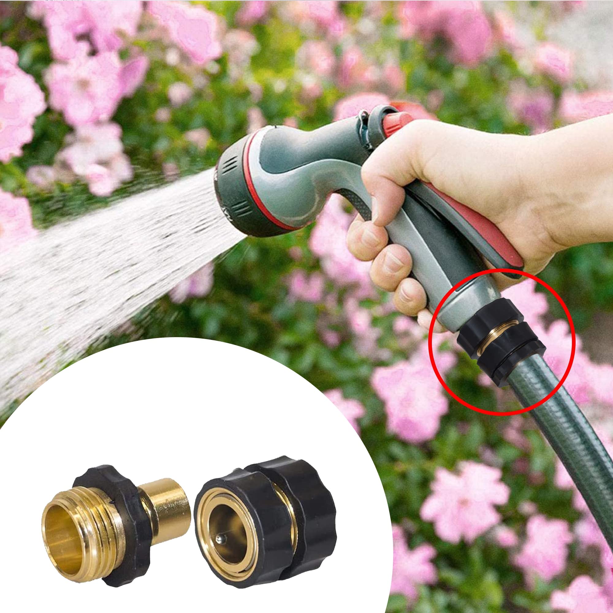 Hourleey 3/4 Inch Garden Hose Quick Connector Set (4 Pack) - Perfect for Outdoor Watering