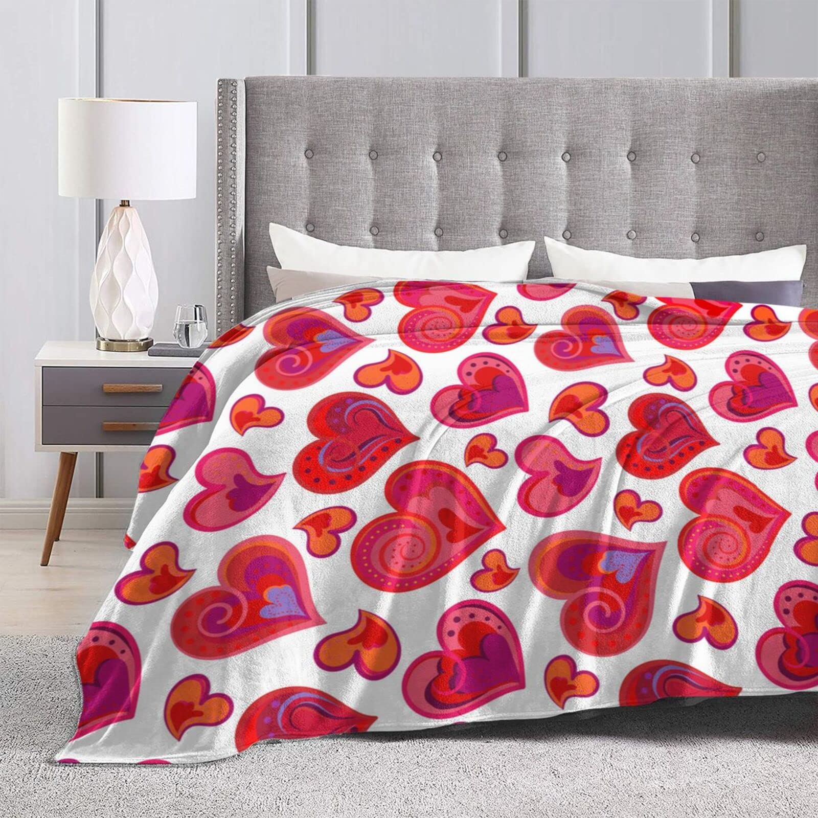 Valentine's Day Red Heart Fleece Blanket - 50