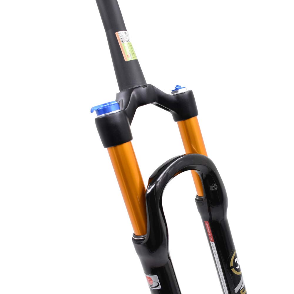 DFS 1.55KG Air Fork Civet Series Suspension MTB Fork - 26/27.5/29 Inch QR 9x100 - Remote & Manual Lockout - Lightweight Mountain Bike Fork for Trail, Cross-Country & Downhill Riding